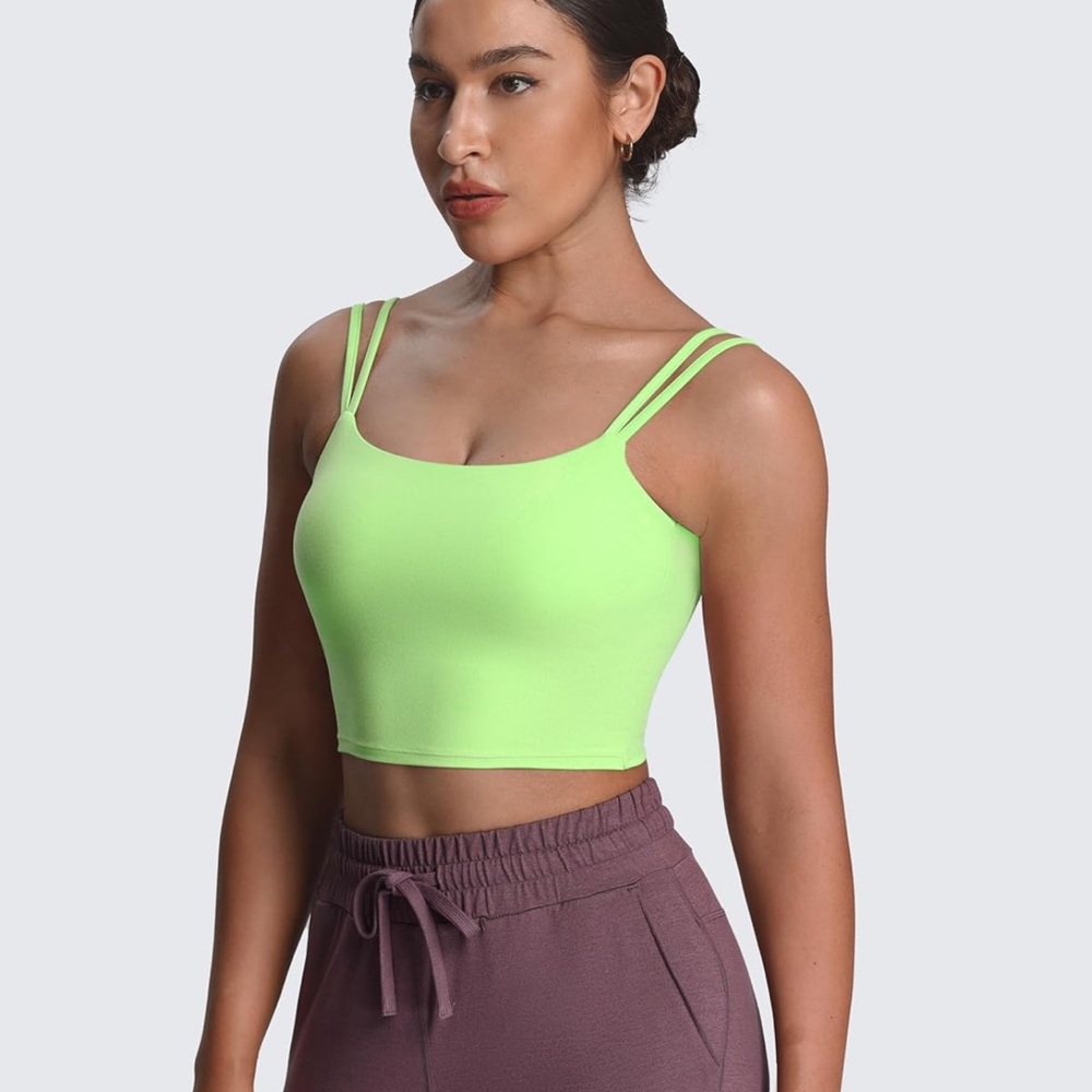 Lime Green Cross Back Sports Bra Size Medium - Picture 2 of 5